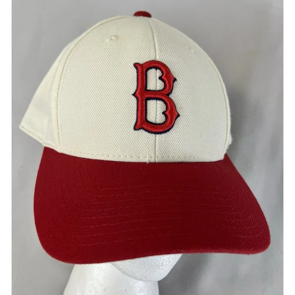 Rare American Needle Cream & Red 1909 Boston Red Sox Fitted Pro Model‎ Hat 7 Y2K
